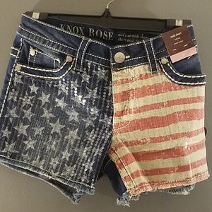 NWT Knox Rose~ Sequin stars & stripes NEW